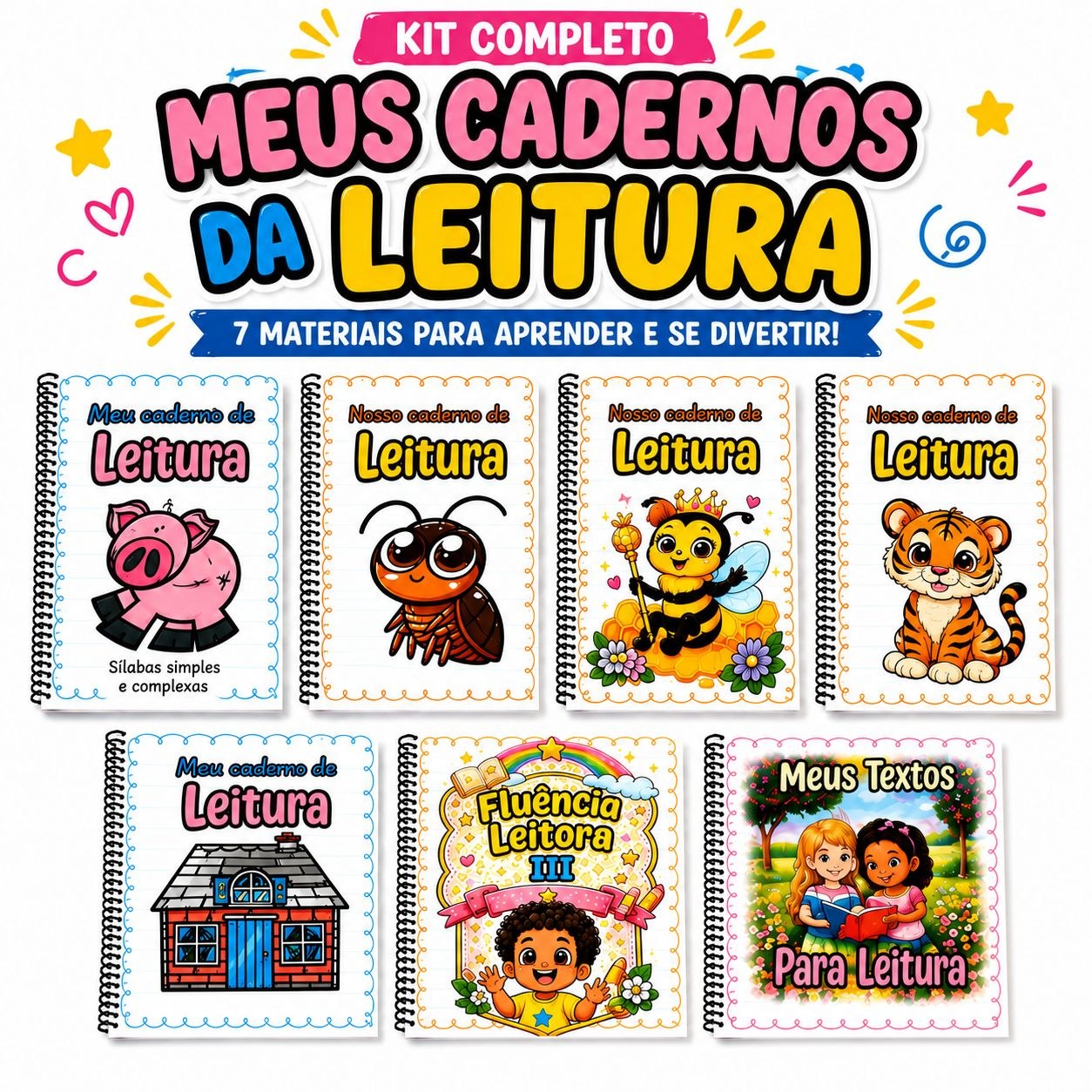 Kit Completo Meus Cadernos da Leitura — 7 materiais