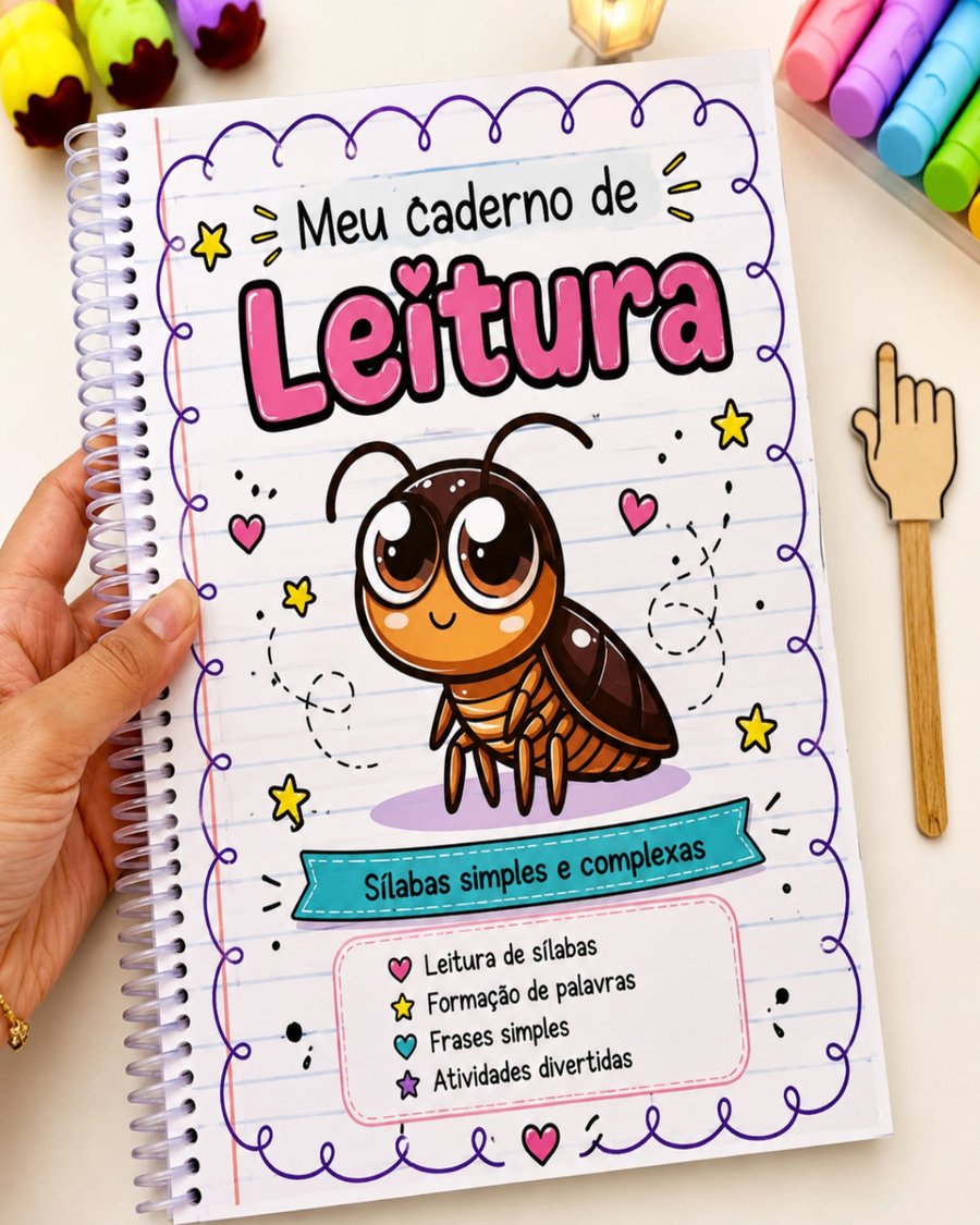 Caderno de leitura — sílabas simples e complexas